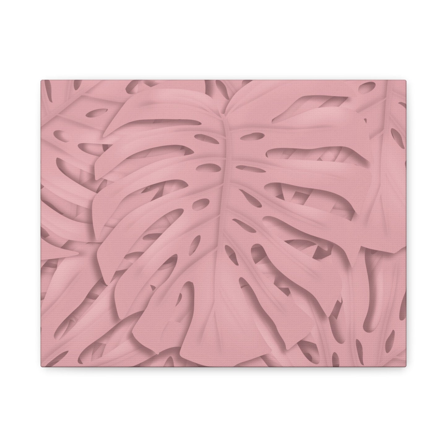 Soft Pink Monstera Canvas Print – Botanical Wall Art