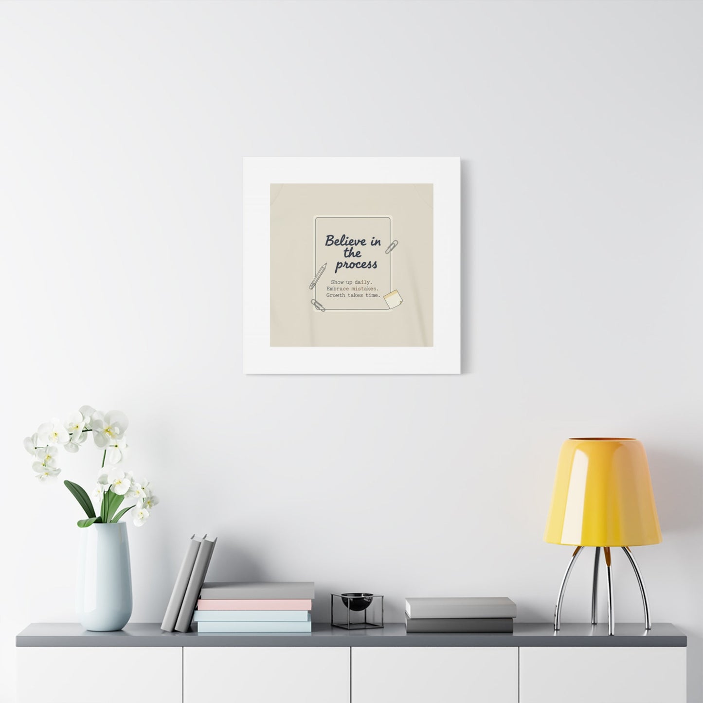 Believe in the Process Canvas | analogue note to self, handwritten reminder décor