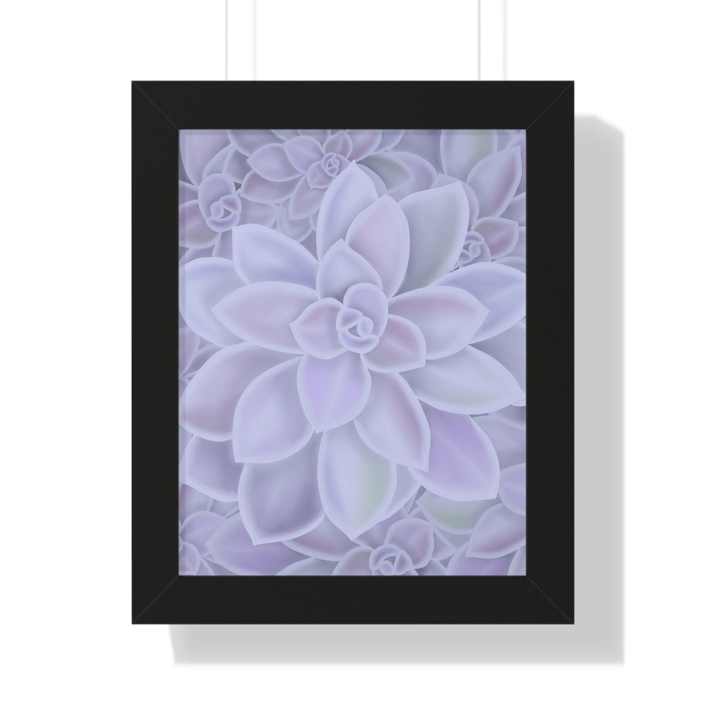 Graptopetalum Murasaki Succulent Pattern Framed Print – Botanical Wall Art