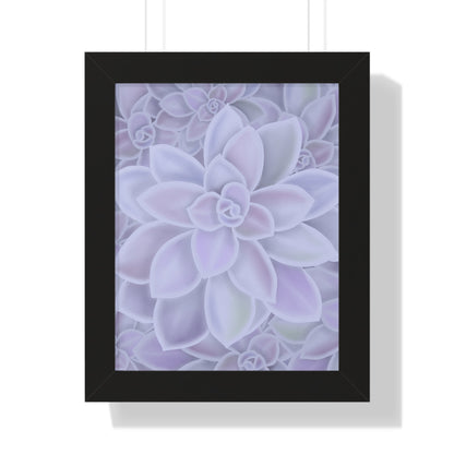 Graptopetalum Murasaki Succulent Pattern Framed Print – Botanical Wall Art
