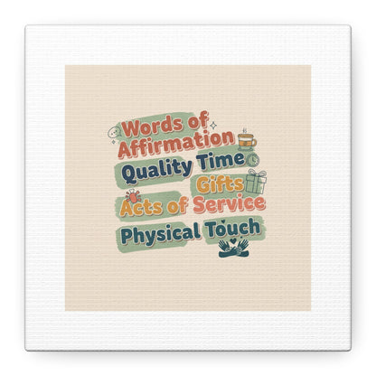 Love Languages List Matte Canvas Wall Art | love language meme, relationship humor
