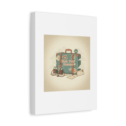 Pack Your Dreams Canvas | Retro Travel Postcard, Wanderlust Passport Stamp Art