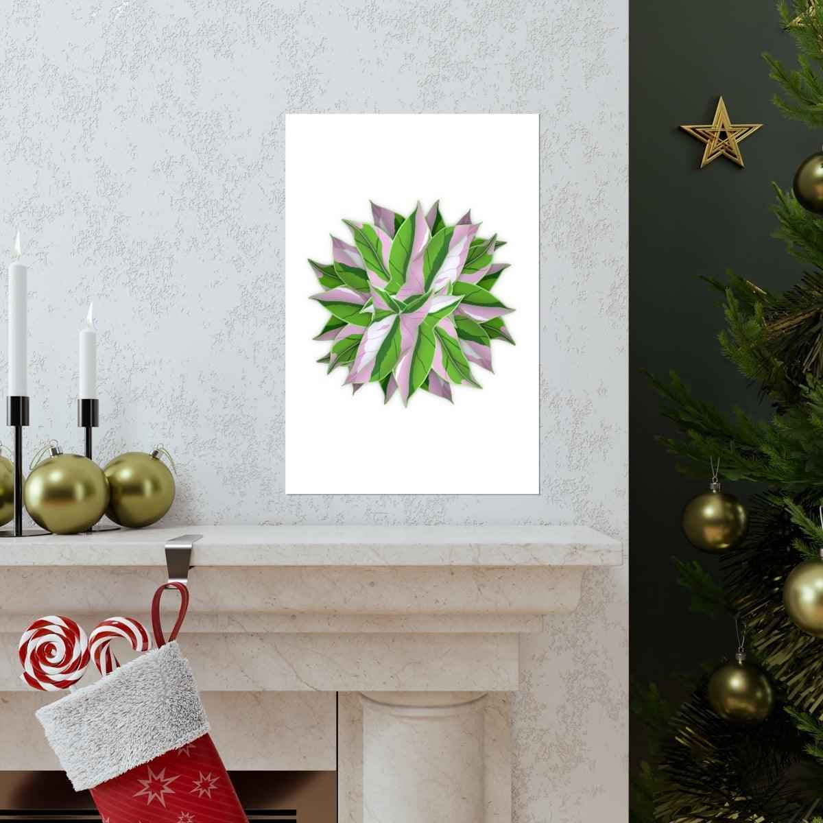Syngonium Tricolor Pattern Botanical Print – Unframed Wall Art