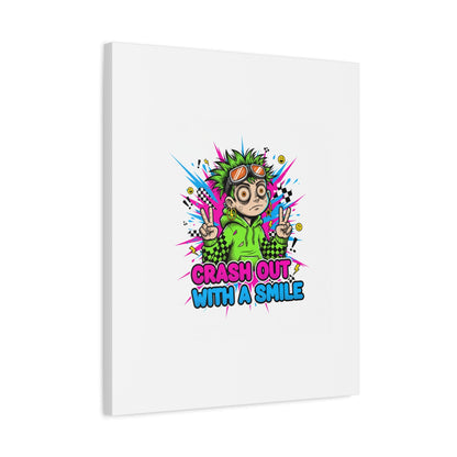 Crash Out With a Smile Canvas Print | Neon Skate Graffiti, Meme Meltdown Art