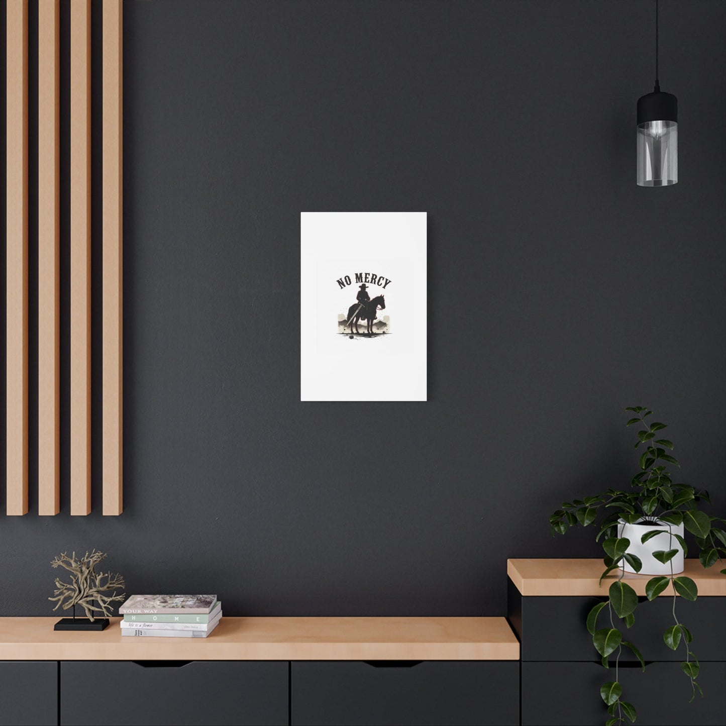 No Mercy Cowboy Skull Canvas | western skull art, gothic Americana