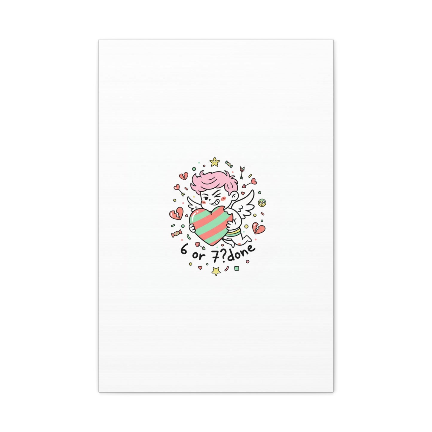 Weird Cupid heart illustration Canvas | Weird Valentine, quirky chaotic love