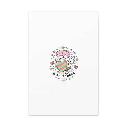 Weird Cupid heart illustration Canvas | Weird Valentine, quirky chaotic love