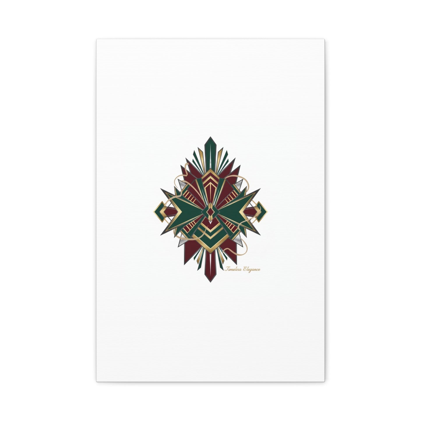 Art Deco geometric brass print Canvas | Neo-Deco chrome & gold fan motif