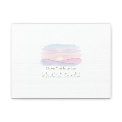 Choose Your Intentions Canvas, soft wellness poster, pastel gradient mindfulness art