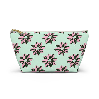 Pink Princess Philodendron Pattern Accessory Pouch – Makeup Bag With T-Bottom