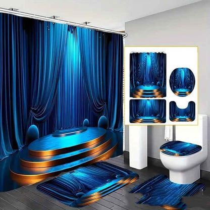 Printed Waterproof Polyester Bathroom Shower Curtain