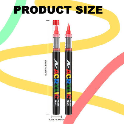 12/24/36/48/60/72Color Acrylic Paint Marker, Brush Head Can Be Used for Rock Metal Glass Wood Canvas Ceramic Plastic Art And DIY Hand-painting, Back to School Season Halloween Christmas Birthday Gifts