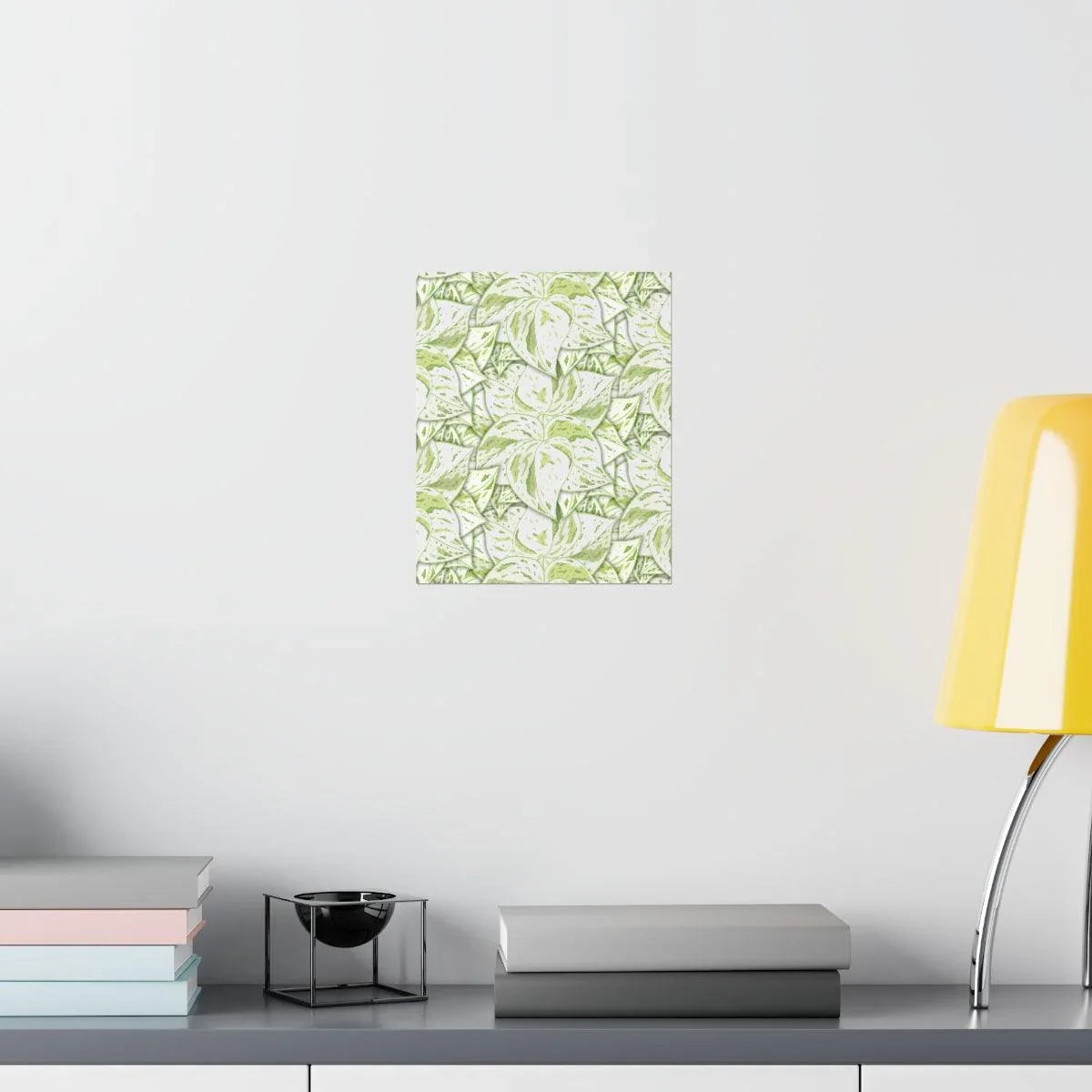 Snow Queen Pothos Pattern Botanical Print – Unframed Wall Art