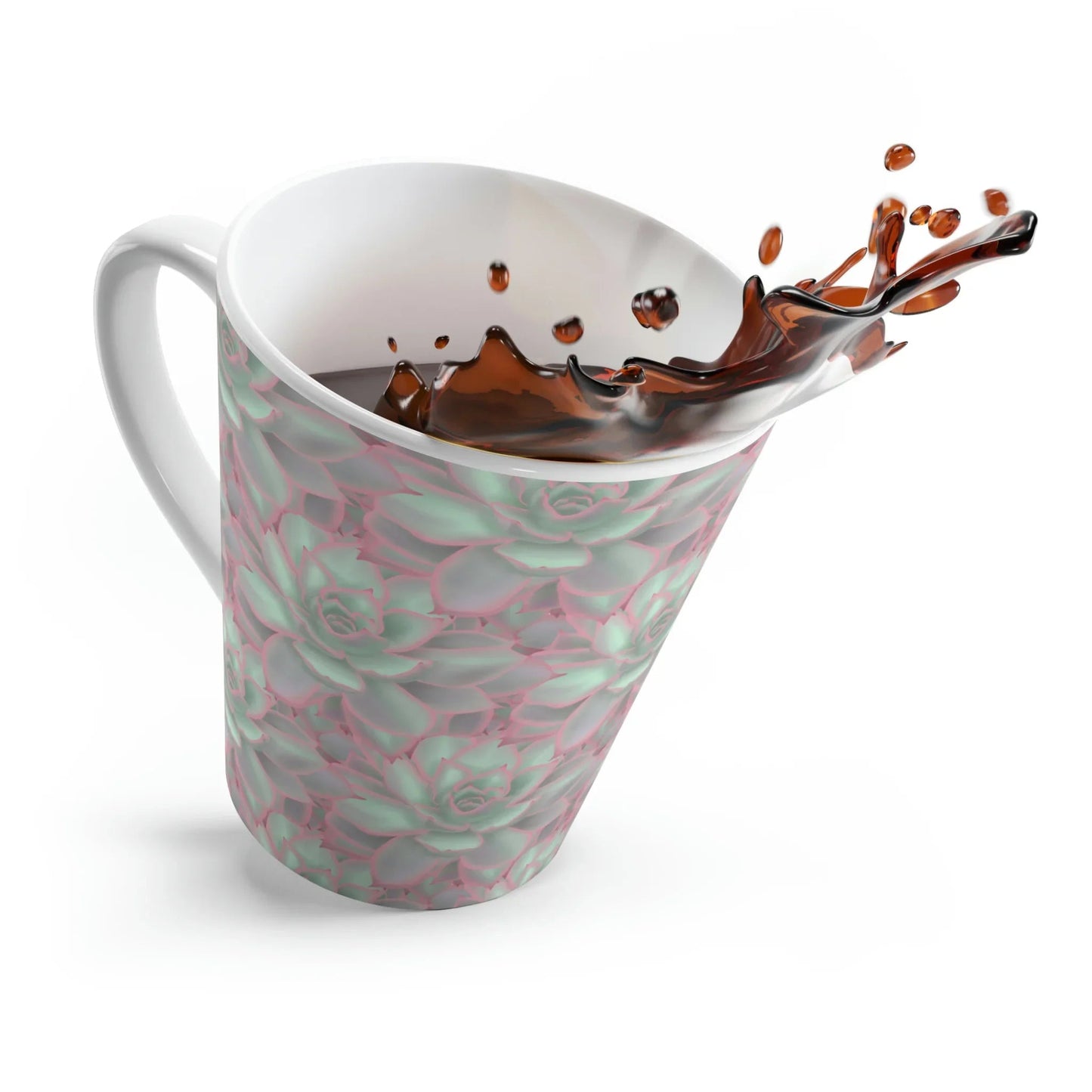 Echeveria Violet Queen Succulent Pattern Ceramic Mug 12 oz