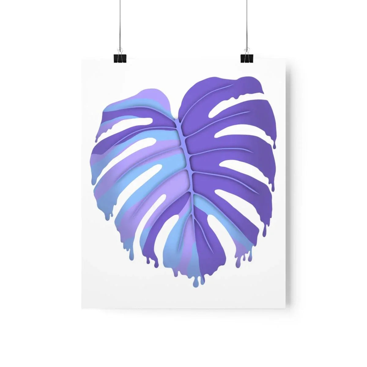 Purple Melting Monstera Botanical Print – Unframed Wall Art