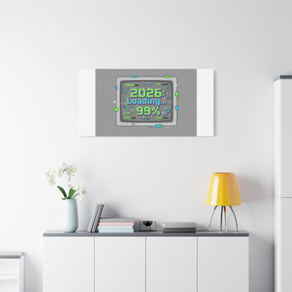 2026 Loading 99% Canvas | NYE countdown, retro system interface