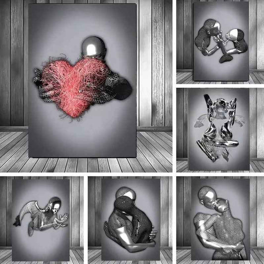 Metal  Sculpture Art Abstract Poster Canvas Painting Core