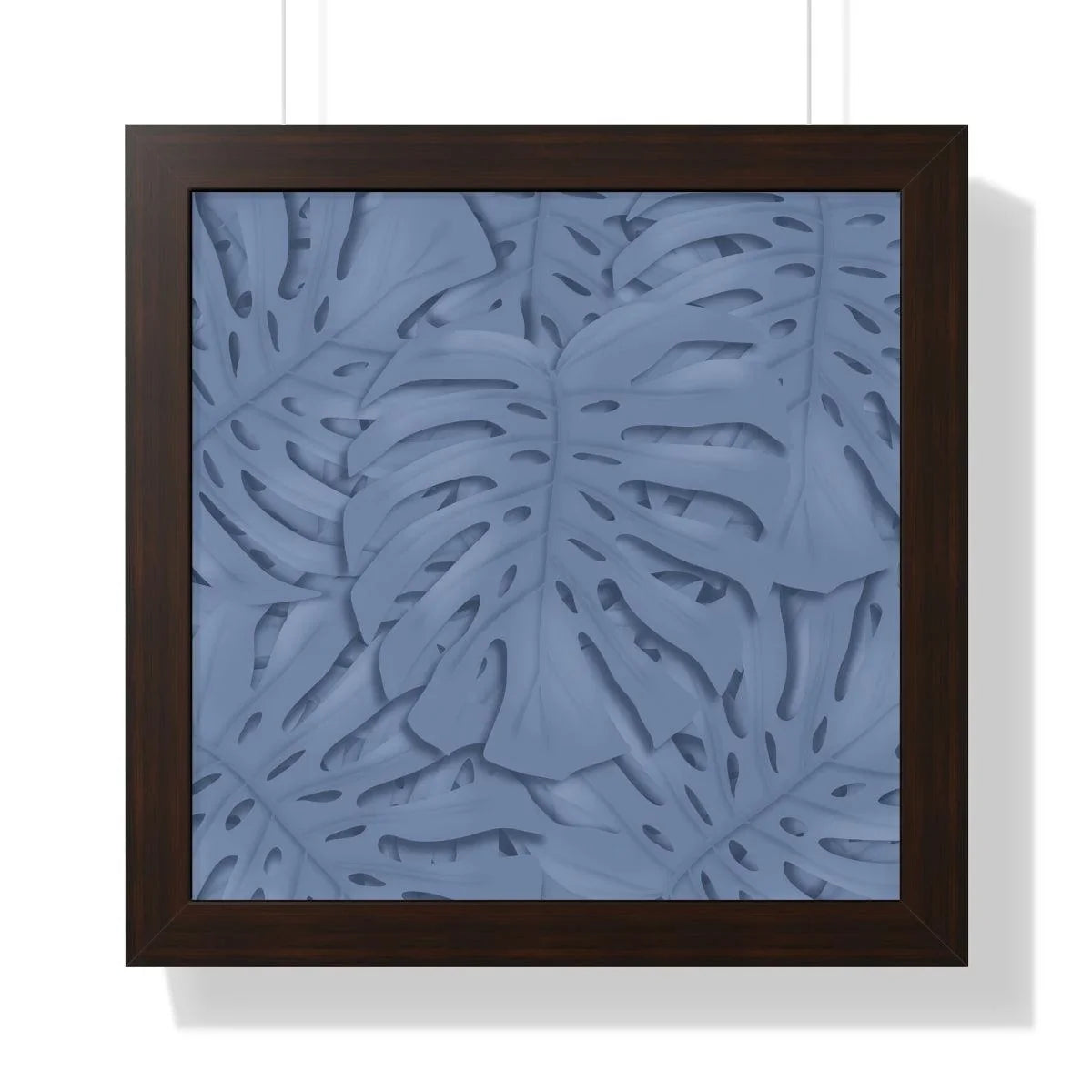 Blue Monstera Framed Print – Botanical Wall Art