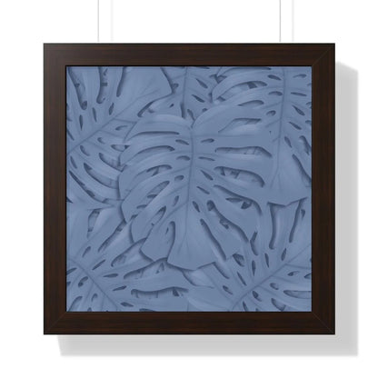 Blue Monstera Framed Print – Botanical Wall Art