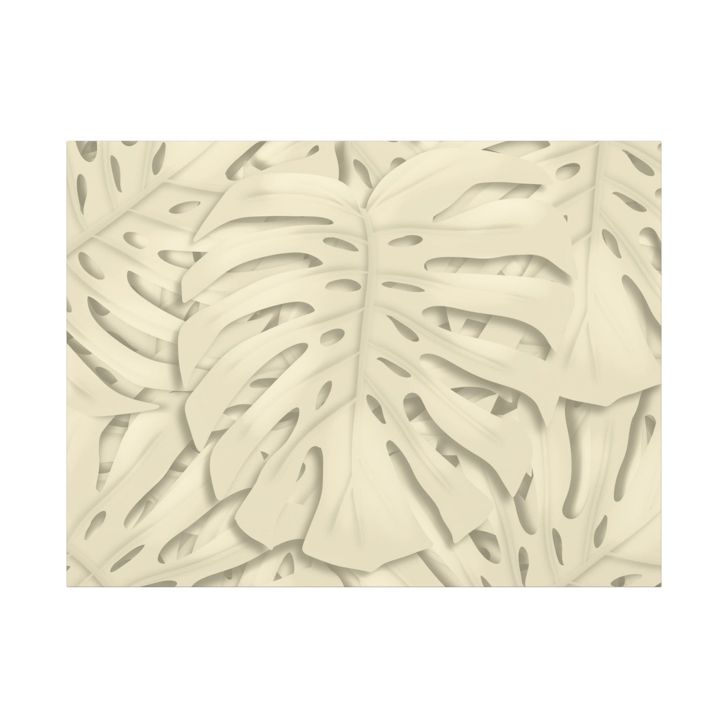 Beige Monstera Canvas Print – Botanical Wall Art
