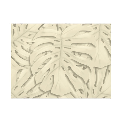 Beige Monstera Canvas Print – Botanical Wall Art