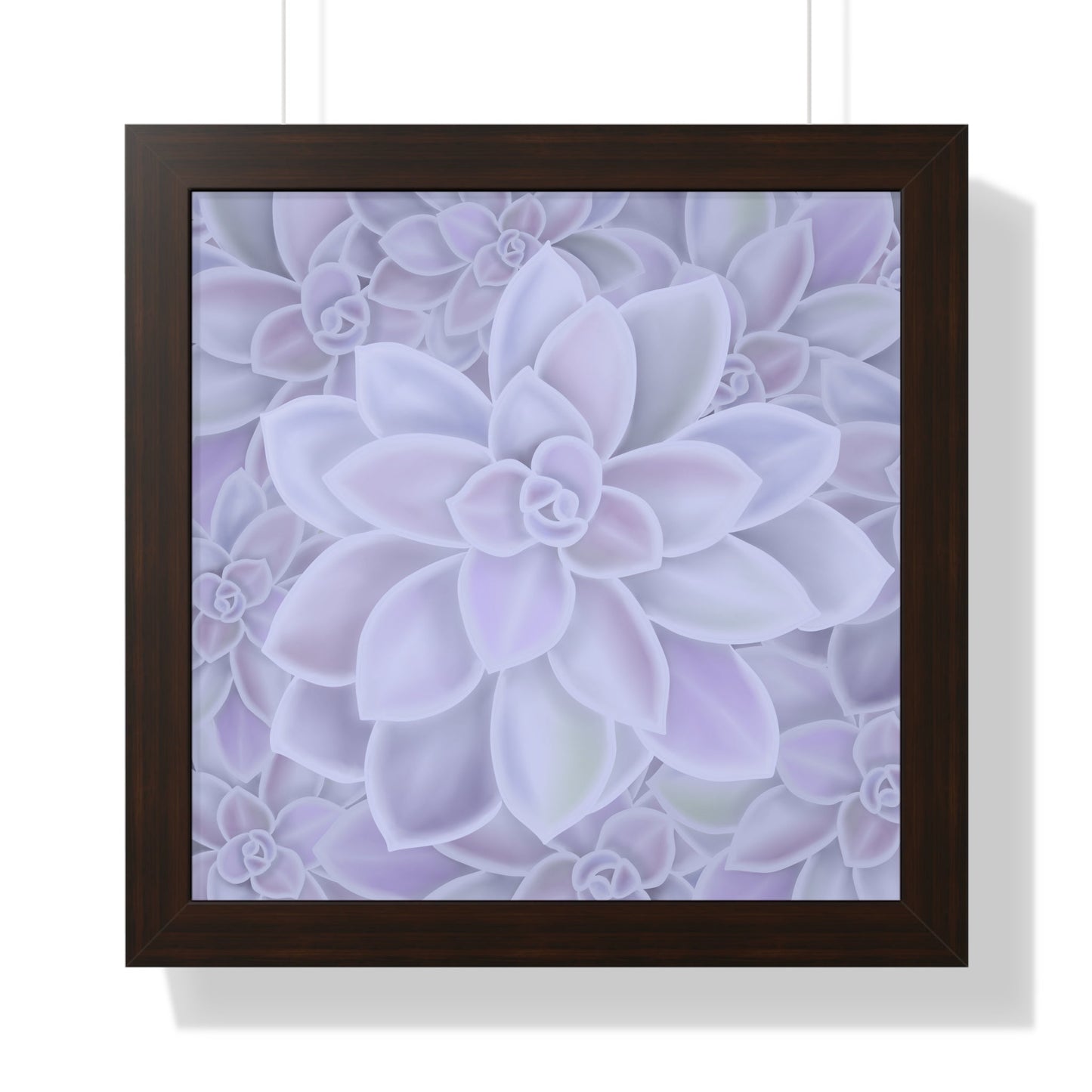 Graptopetalum Murasaki Succulent Pattern Framed Print – Botanical Wall Art