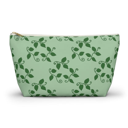Pothos Pattern Accessory Pouch – Makeup Bag With T-Bottom
