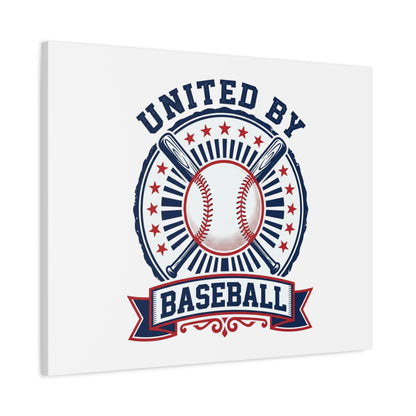 United by Baseball Canvas | Patriotic Baseball Graphic, Red White Blue Wall Art