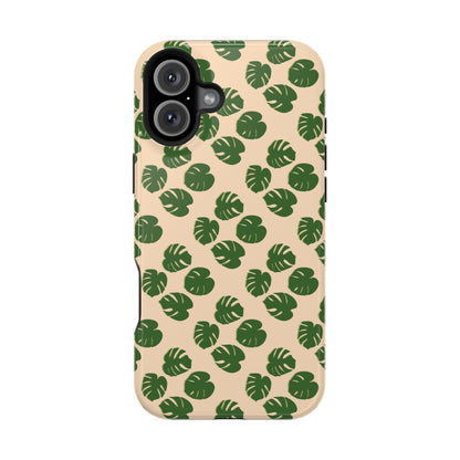 Monstera Pattern Phone Case – Dual Layer Protective Cover