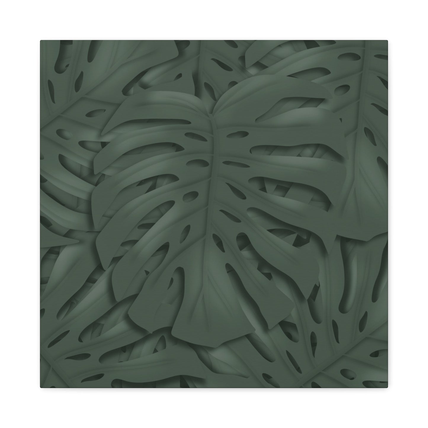 Deep Green Monstera Canvas Print – Botanical Wall Art