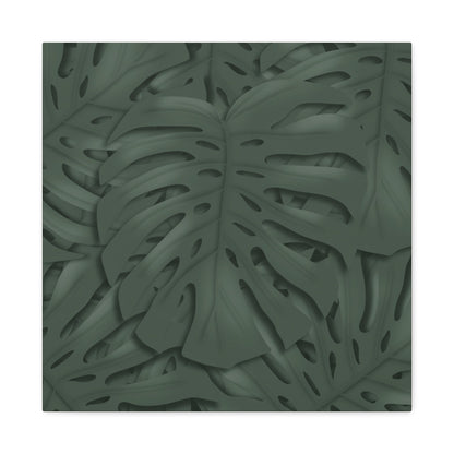 Deep Green Monstera Canvas Print – Botanical Wall Art