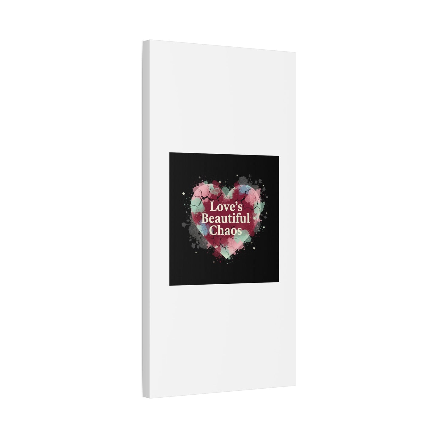 Love's Beautiful Chaos Canvas Print | Soft Grunge Hearts, Distressed Heart Art