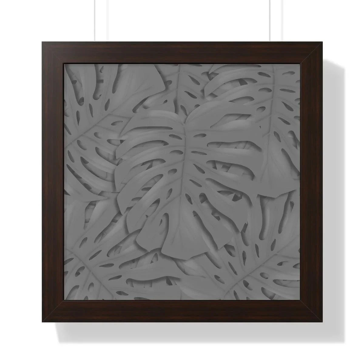 Grey Monstera Framed Print – Botanical Wall Art