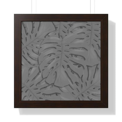 Grey Monstera Framed Print – Botanical Wall Art