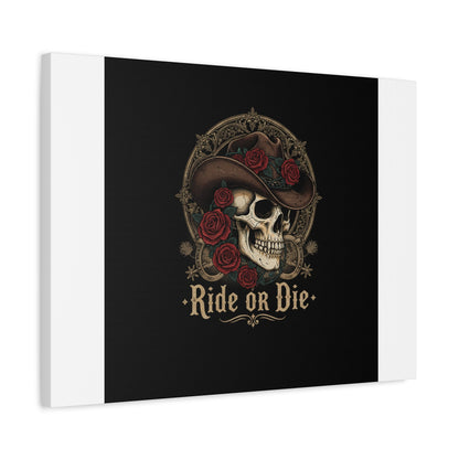 Ride or Die Skull Canvas | Western Skull Art, Gothic Americana