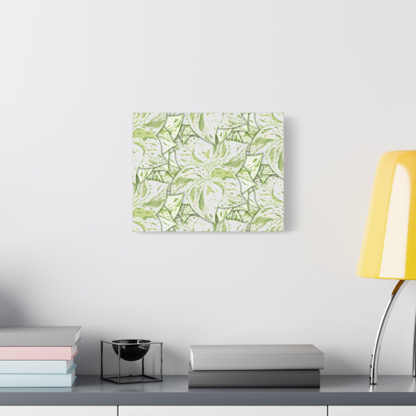 Snow Queen Pothos Pattern Canvas Print – Botanical Wall Art