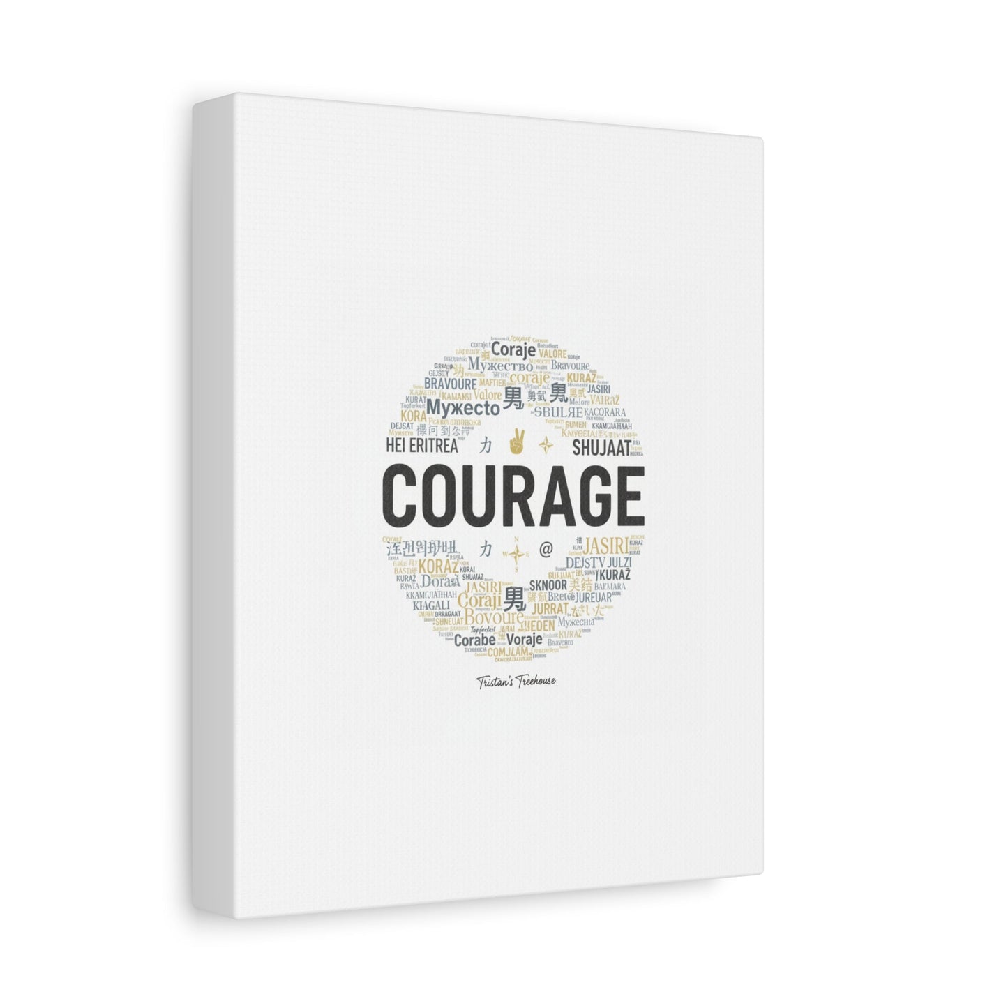 Courage Word Cloud Canvas | Fresh-Start Minimalism art print