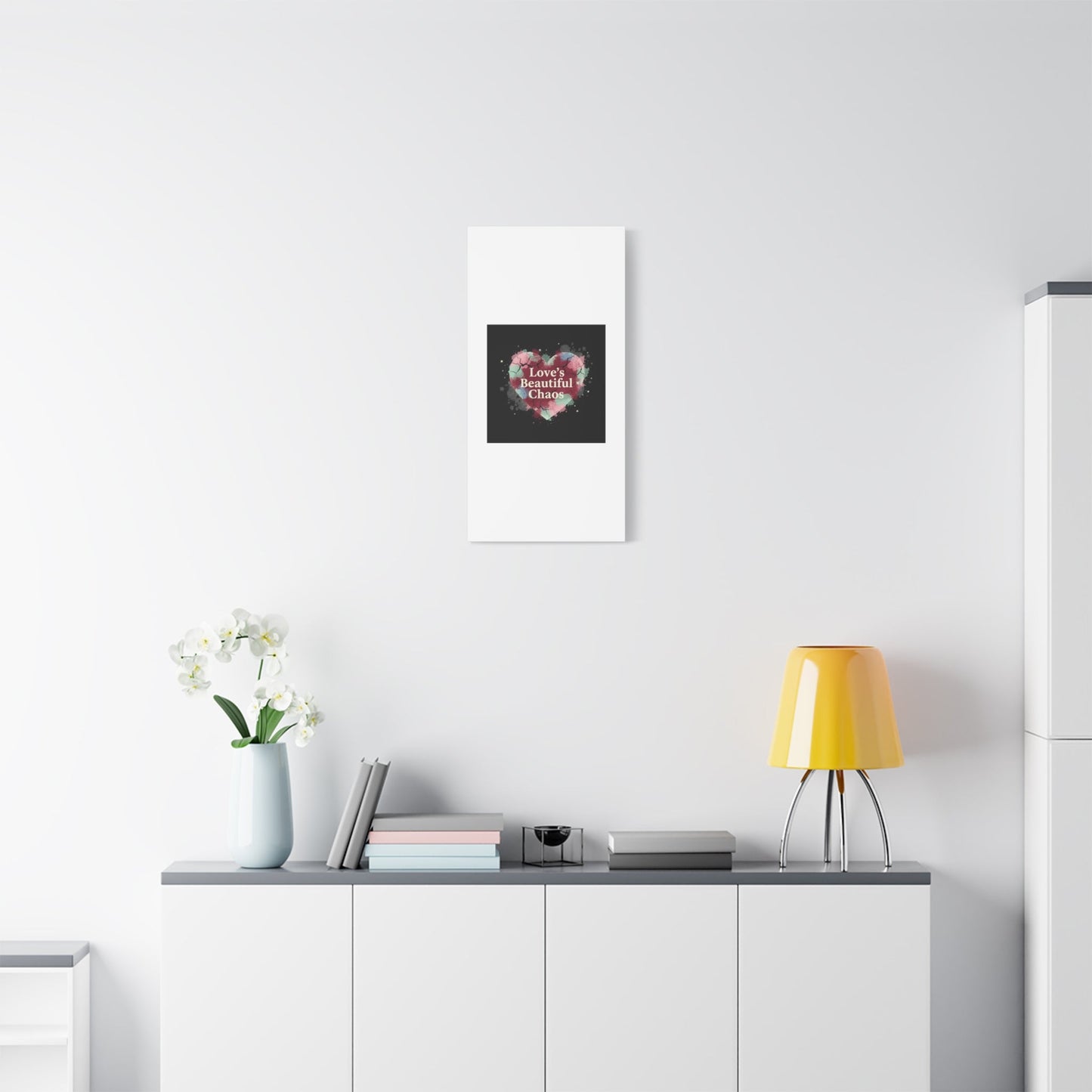 Love's Beautiful Chaos Canvas Print | Soft Grunge Hearts, Distressed Heart Art