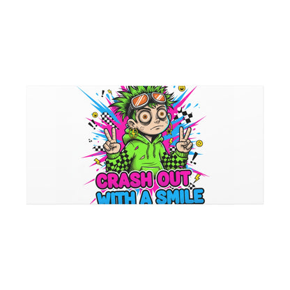 Crash Out With a Smile Canvas Print | Neon Skate Graffiti, Meme Meltdown Art
