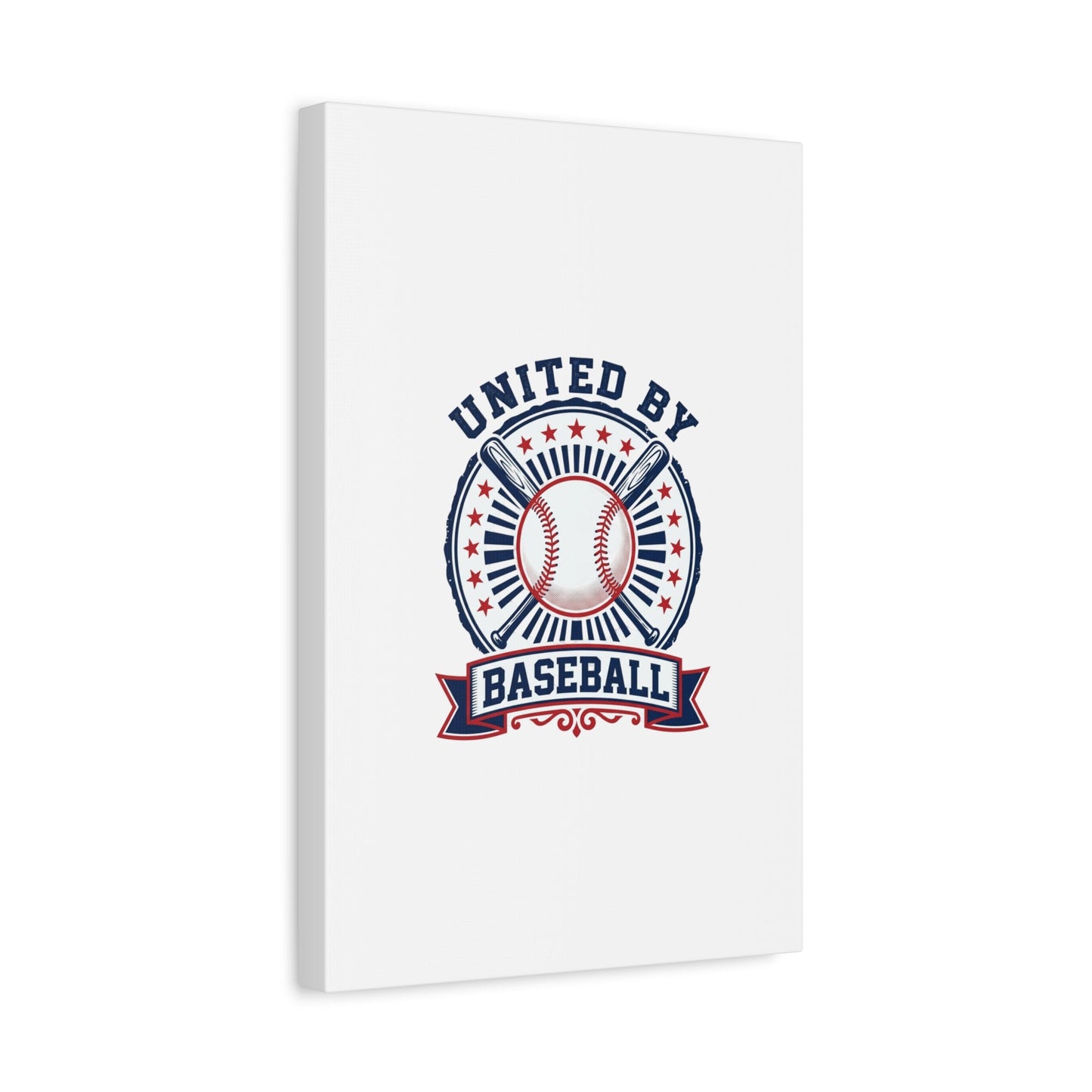 United by Baseball Canvas | Patriotic Baseball Graphic, Red White Blue Wall Art