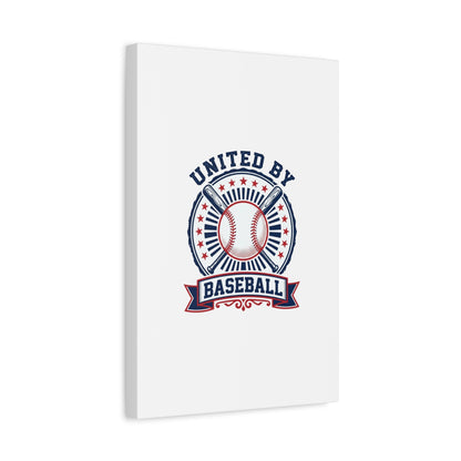 United by Baseball Canvas | Patriotic Baseball Graphic, Red White Blue Wall Art