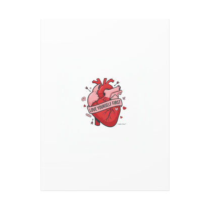 Love Yourself First Canvas, Hearts-with-a-Twist, Anti-Valentine Art