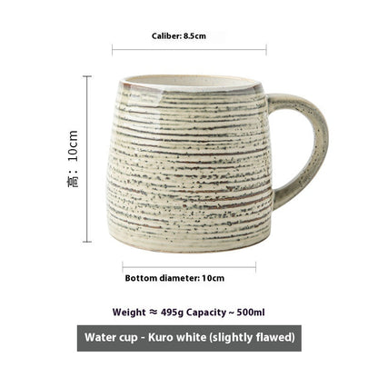 Ceramic Retro Distressed Feeling Japanese Style Big Belly Drinking Cup