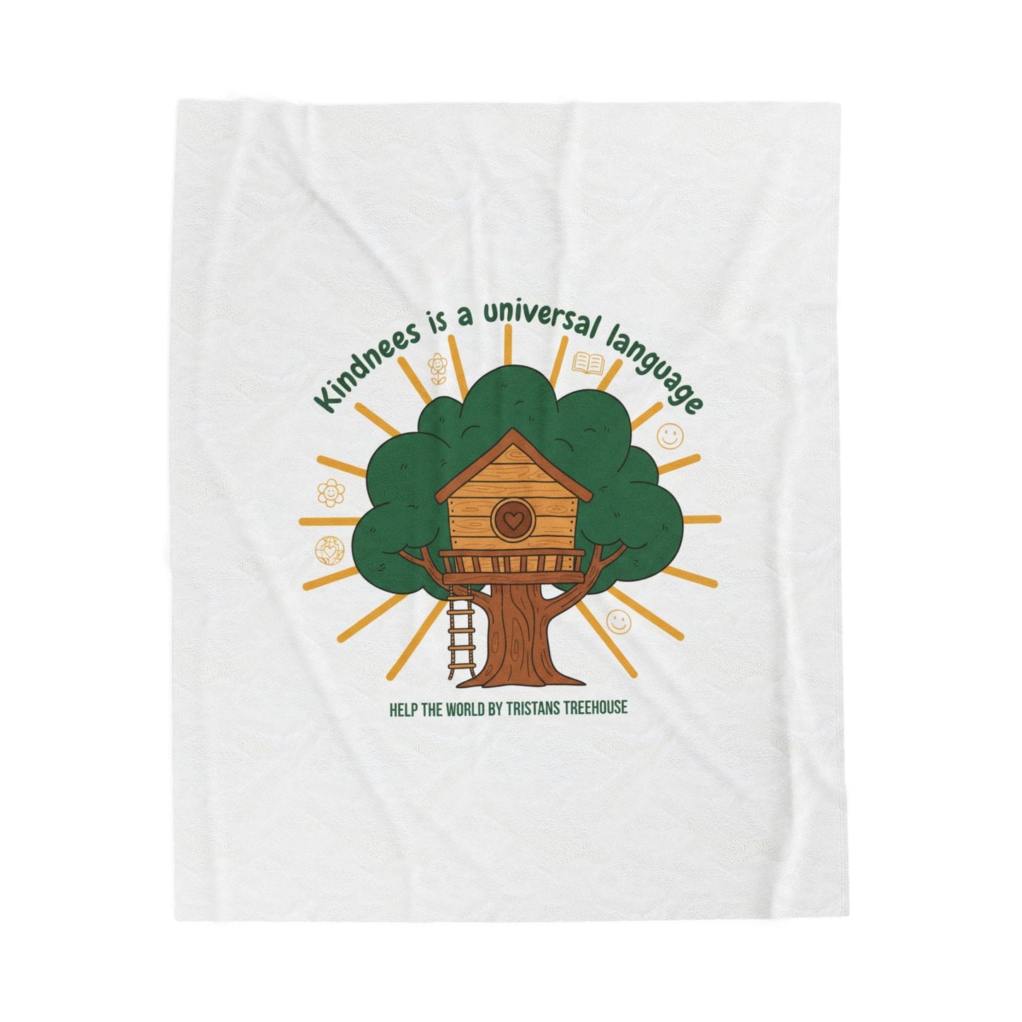 Kindness Is a Universal Language Plush Blanket | eco humor, sustainable living