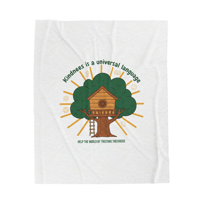Kindness Is a Universal Language Plush Blanket | eco humor, sustainable living