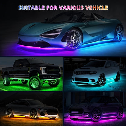 Car Lighting Kit, RGB Floor Lighting with Music Synchronization, Remote And App Control, Multiple Color Combinations, Remote Compatibility