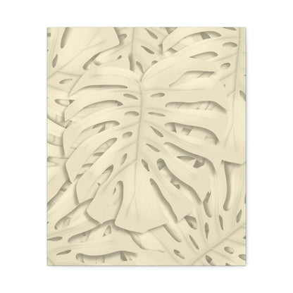 Beige Monstera Canvas Print – Botanical Wall Art