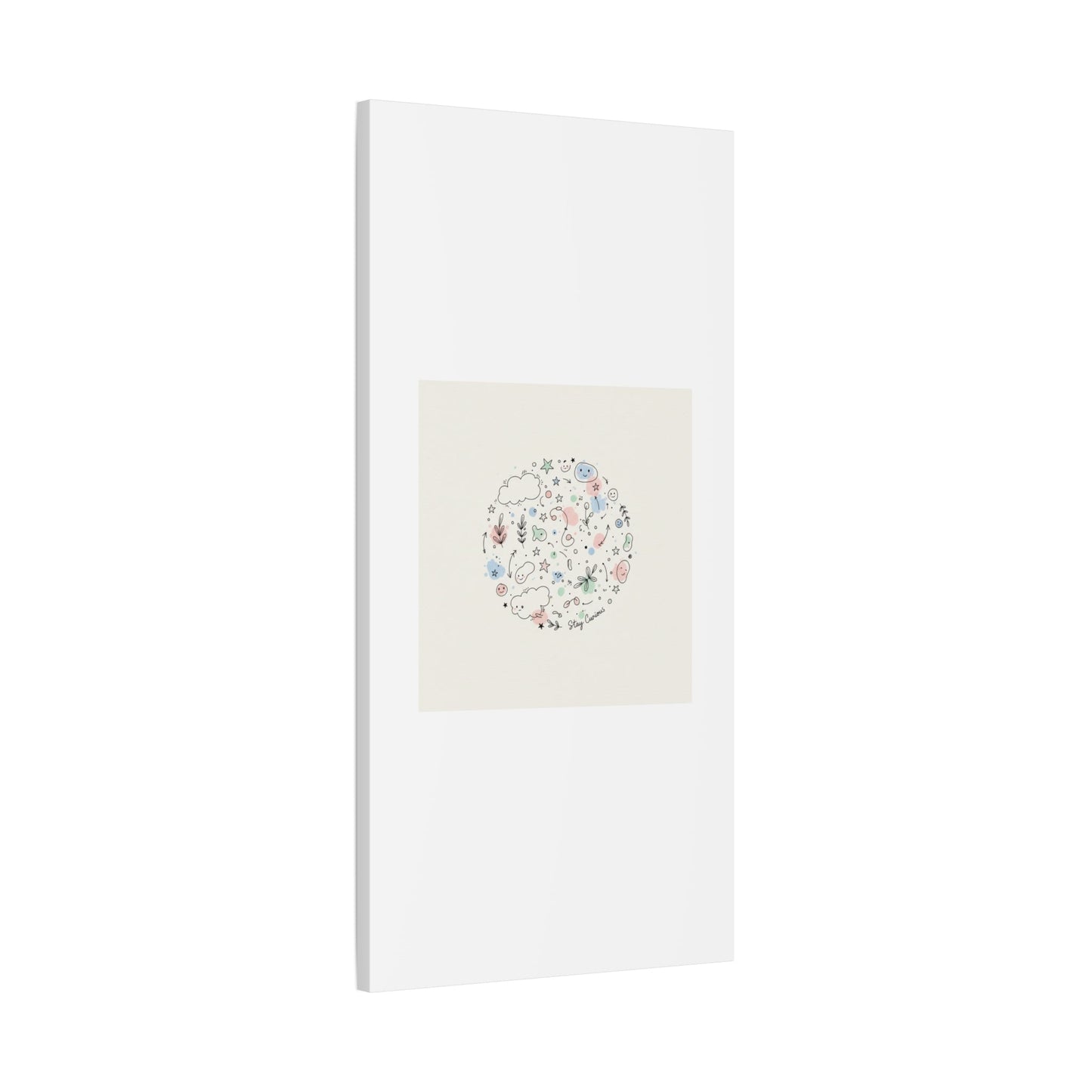 Doodle Circle Line Drawing Matte Canvas, Hand-Drawn Sketch Art