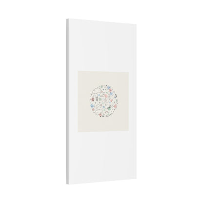 Doodle Circle Line Drawing Matte Canvas, Hand-Drawn Sketch Art