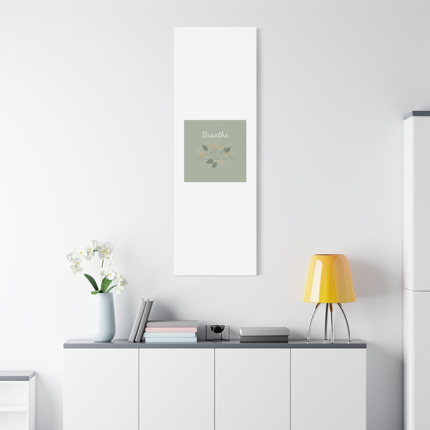 Breathe Mountain Line Canvas | Nature Symbols, Minimal Forest Wall Art